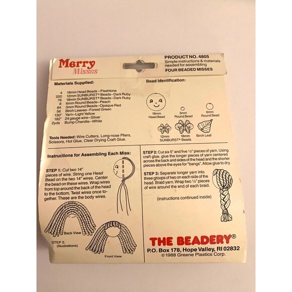 NOS The Beadery Christmas DIY Ornaments 3 Kit Bundle 18 pc Angels Horns Ladies - Picture 10 of 10